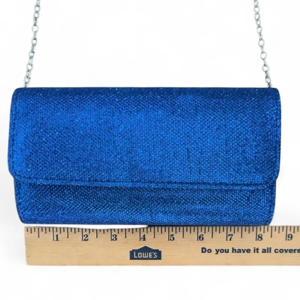 Eye-catching cobalt blue glitter clutch w/ a sleek envelope design Prom wedding